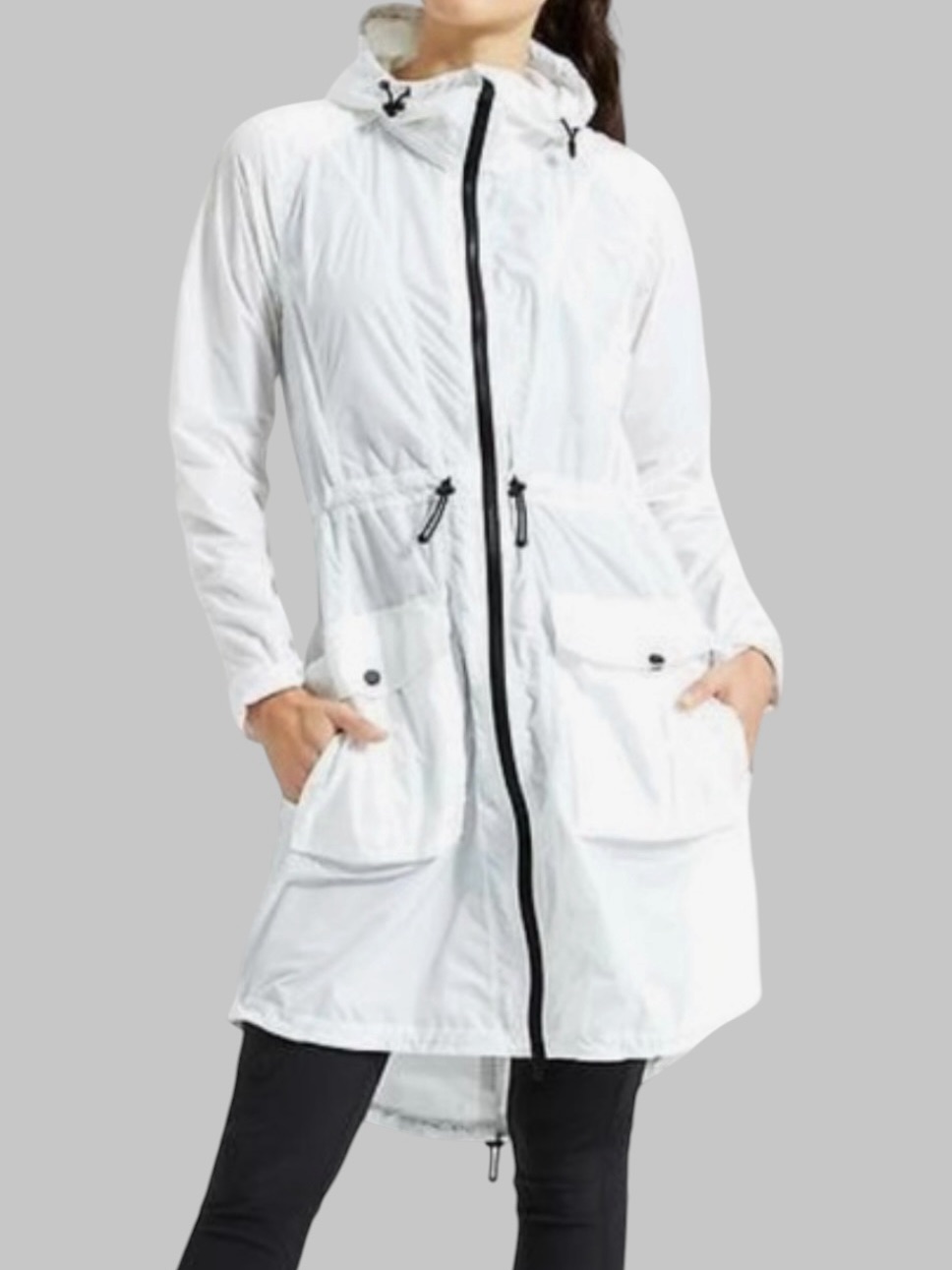 Athleta Everyday Anorak Full Zip Rain Jacket | Bright White | Size Medium | Euc